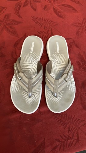 Infradito perizoma Clarks Collection marrone chiaro taupe tessuto in pelle taglia 9M EU40 donna