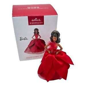 Hallmark Keepsake Holiday Barbie Doll Ornament Red 2022 African American New
