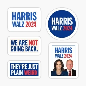 5x pack of Kamala Harris 2024 red blue presidential circle sticker pack USA - Picture 1 of 1