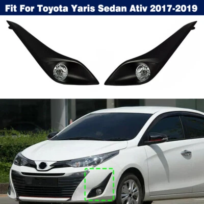 Juego de cubiertas de luces antiniebla para parachoques delantero para Toyota Yaris Ativ Sedán 2017-2019 Foto 1 de 4