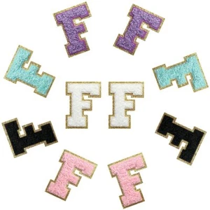 10PCS Self Adhesive Chenille Letter Patches Colorful Iron on Letter Glitter P... - Picture 1 of 6