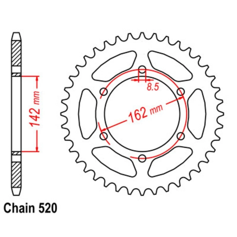SuperSprox Rear Sprocket 48T for Suzuki PE175 1980-1984 >520 - Imagem 1 de 1