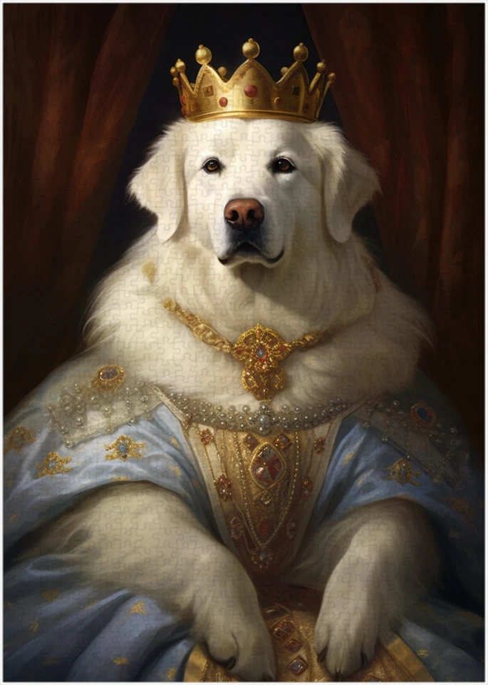 Great Pyrenees Royal Queen Jigsaw Puzzle 300/500/1000 Piece - Image 1 of 3