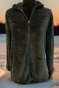 Jason Maxwell Misses Large Black Warm Fleece Ribbed Full-Zip Jacket - Picture 1 of 4