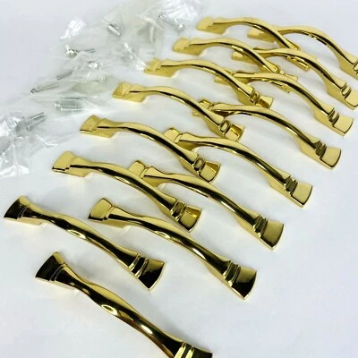 15 Tiradores de Puerta de Cajón de Gabinete Manijas Tono Dorado 5" Largo 3" Montaje Tornillos de Metal Foto 1 de 4