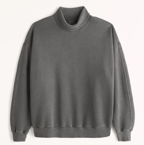 Nuova felpa Abercrombie in pile collo a turtleneck taglia large morbida e confortevole - Foto 1 di 1