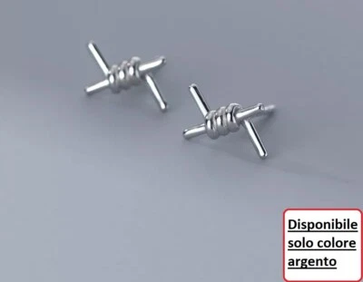 Orecchino donna filo spinato guerra Argento 925 / Earring 925 silver Barbed wire - Immagine 1 di 3
