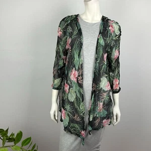 Beme Size XS Light Weight Cardigan Jacket Long Sleeve Mesh Tropical Waterfall - Bild 1 von 12