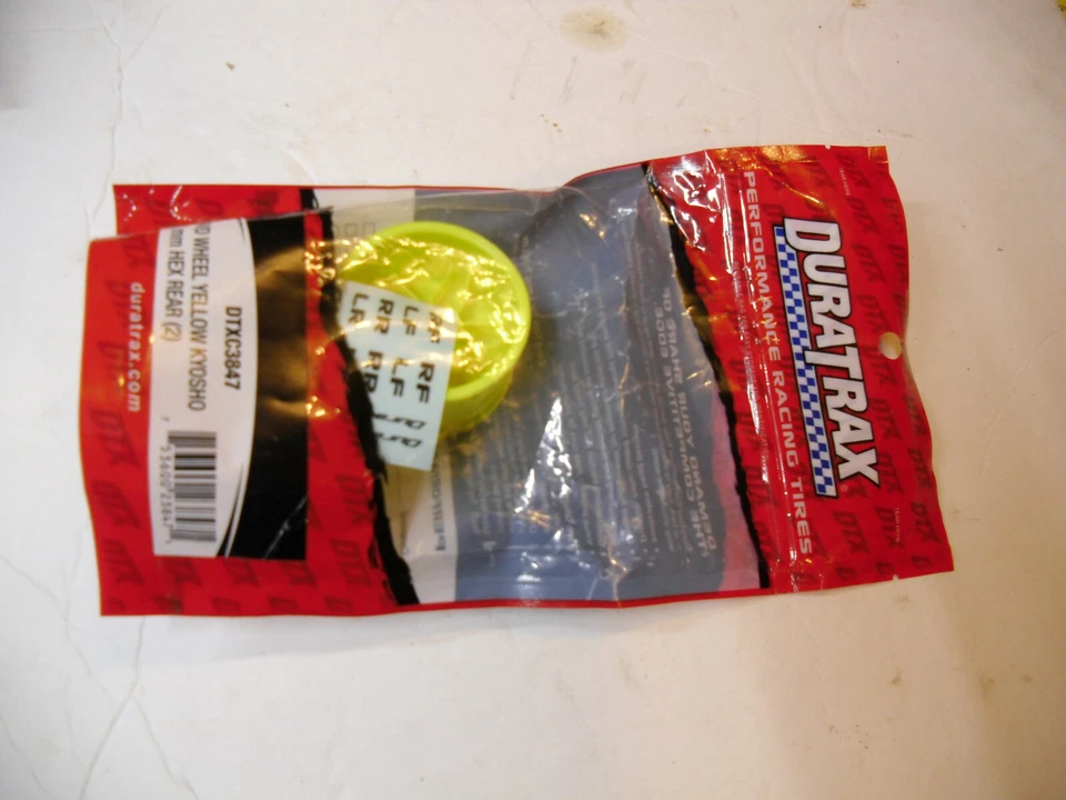 DuraTrax DTXC3847 BUGGY Wheel Yellow KYOsho B6.3 B6.4 B74.1 B74.2 TLR 22 22X-4 - Image 1 of 1