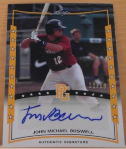 2014 Leaf Perfect Game John Michael Boswell Gold Parallel Autograph Rookie 12/50