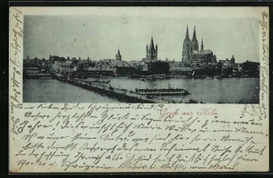 Köln, Totalansicht mit Dom, Ansichtskarte 1898  - Picture 1 of 2