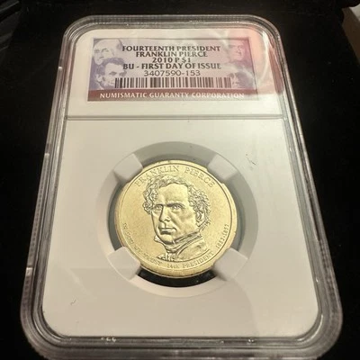 United States Presidential Franklin Pierce 1 Dollar NGC BU First Day Issue 2010p - Image 1 of 4