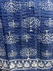 Indian Kantha Quilt Bedspread ? Handcrafted Boho Blanket Throw Handmade - Picture 1 of 1