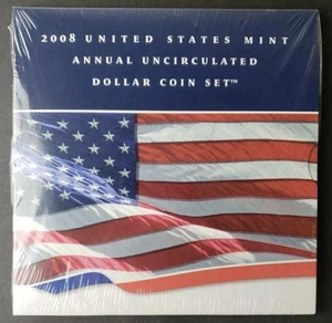 2008 W Annual Uncirculated Dollar 6 Coin Set Silver Eagle Sacagawea Presidential - Picture 1 of 2