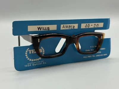 Monturas de gafas vintage gafas mod NOS Team Willis 40/20 ámbar 4" Foto 1 de 4
