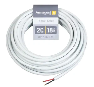 Armacost Lighting 24 Fuß 8 m 18 AWG/2C weißes Wandkabel 574180 - Bild 1 von 4