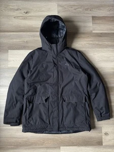 Oakley Jacket Mens L Black Factory Pilot Stripe Snowboard Ski Long City Parka - Picture 1 of 5