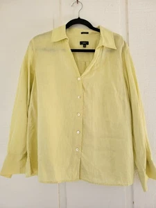 Talbots Damenhemd Größe 16 W Zierlich 100 % reines irisches Leinen Knopfleiste 16WP - Bild 1 von 5