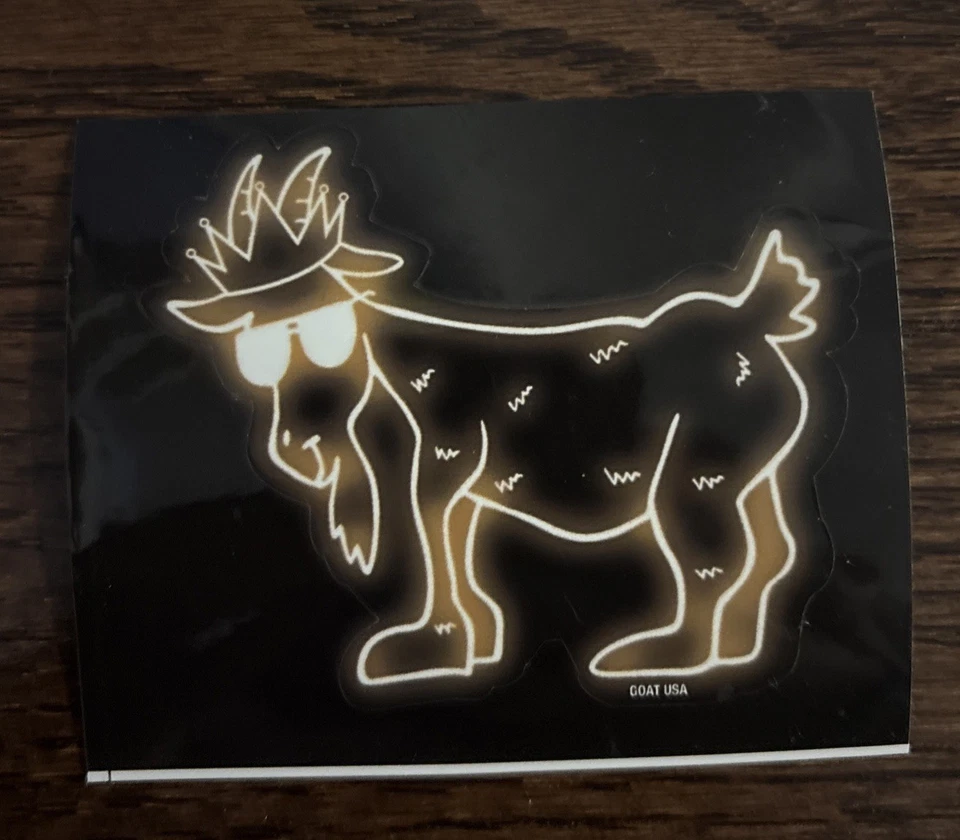 GOAT USA Glow in the Dark Exclusive Sticker!(LIMITED EDITION)Very Slightly Bent