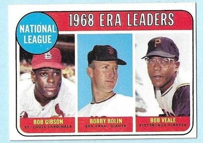 1969 Topps #008 NL ERA Leaders Gibson, Bolin & Veale casi como nuevo SETBREAK Foto 1 de 2