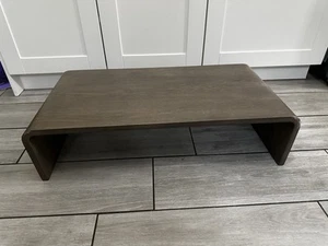Lovesac Sactional Table Ottoman Weathered Ash Solid Table Open Box Imperfections - Picture 1 of 8