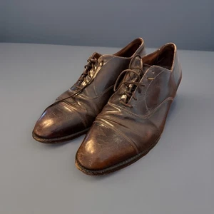 Johnston and Murphy Herren Braun Leder Kappe Zehe Oxford Schuhe, 10,5 D Guter Zustand - Bild 1 von 7