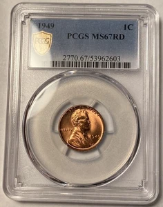 1949 P Lincoln Wheat Cent PCGS MS67RD - Picture 1 of 5