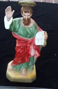 VINTAGE MAZZOLINI ARTCRAFT Religious 13" Chalkware Statue - MADE IN ITALY - Picture 1 of 17
