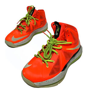 Chaussures de basket-ball Nike 2013 LeBron 10 GS Bright Crimson 543564-800 garçons taille 7Y