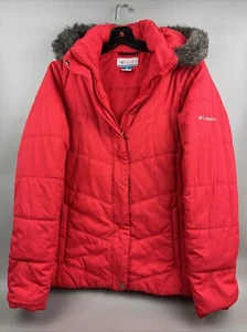 Columbia Giubbotto Giubbotto Invernale Puffer Donna Taglia L Rosa Corallo con Cappuccio - Foto 1 di 15