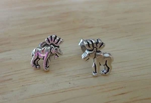 Sterling Silver 10x7mm Small 3D Detailed Moose Studs Earrings! - Picture 1 of 3