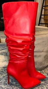 INC Iyonna Slouch/ Over The Knee Boots, Size 8.5M, Wide Calf, Color: TORRID RED - Picture 1 of 6