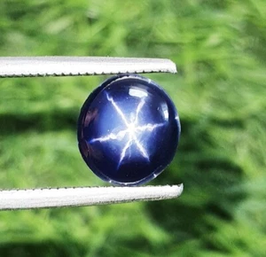 2.88 Ct 6 Rays Blue Star Sapphire Oval Cabochon Lab Grown Loose Gemstone 9x8 MM - Picture 1 of 4