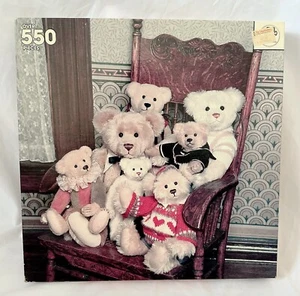 1989 American Publishing Teddy Bears in a Chair 550 Pc Puzzle No. 9076 NEW - Picture 1 of 5