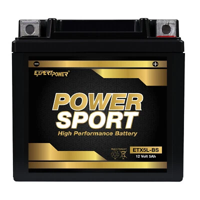 YTX5L-BS 12V 5AH Battery Replaces ATV Quad Motorcycle Scooter Moped - Image 1 of 4