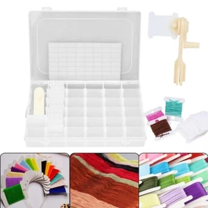 Embroidery Floss Cross Stitch Organizer Storage Box Set 100 Thread Bobbins Hot - Picture 1 of 12