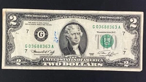 1976 $2 Two Dollar Bill - Low Serial Number - Well Circulated - Picture 1 of 11