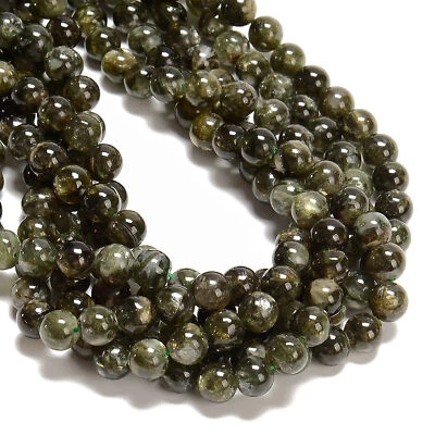 Natural Green Lepidolite Mica Smooth Round Beads Size 6mm 8mm 10mm 15.5'' Strand - Image 1 of 3