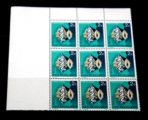 COCOS KEELING IS 1969 BIRDS & MARINE LIFE 2c ISSUE IN L/H BLOCK OF 9 M/N/H - Picture 1 of 1