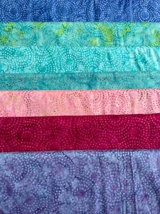 Batik Fabric, Dotted Circles, 100% Cotton, FQ ,Crafting, Quilting Patchwork - Picture 1 of 9