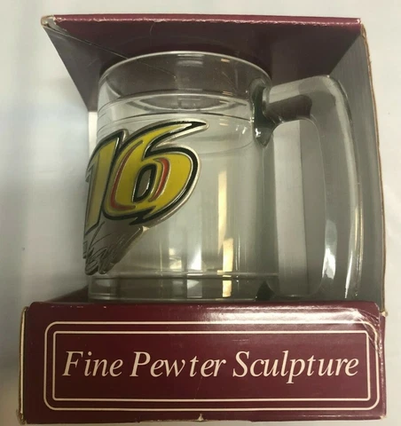 NASCAR Greg Biffle #16 Glass Beer Tankard 16oz Cover