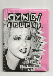 1985 Topps Cyndi Lauper Unopened pack of Non Sport Trading Cards with gum,