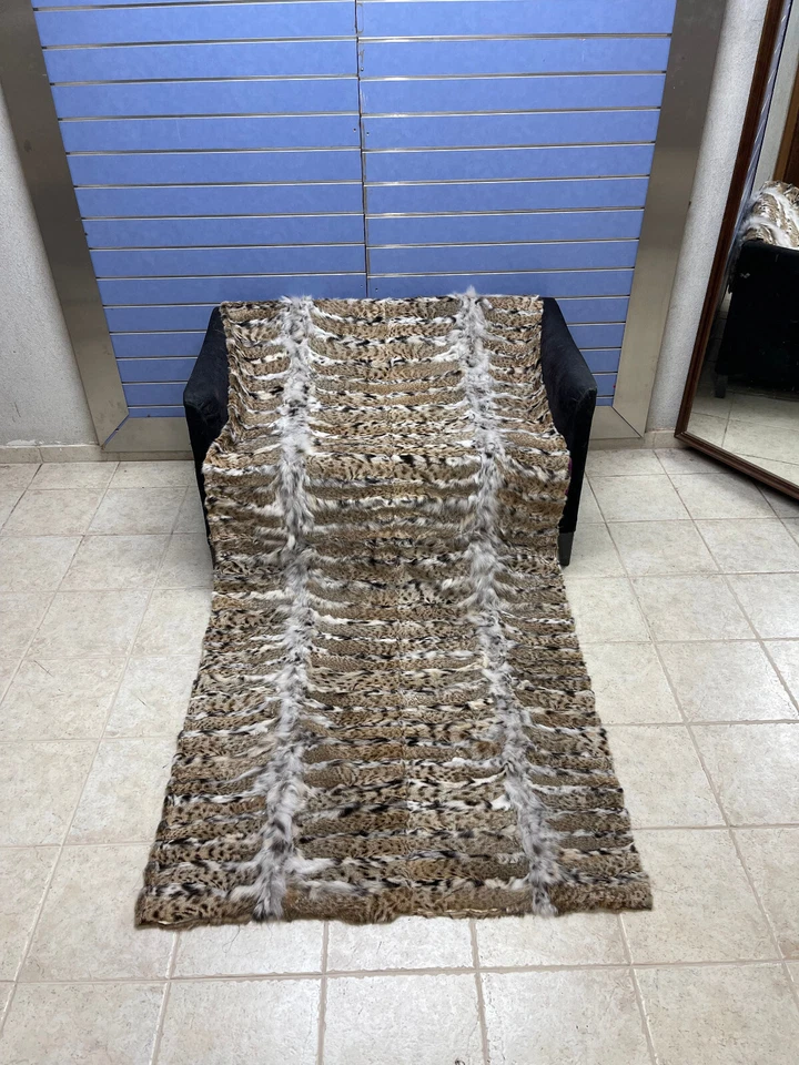Luxury Lynx Fur Throw Real Lynx Blanket Genuine Fur Bedspread - Image 1 of 4