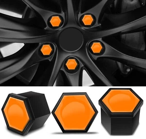 20 x Radschraubenkappen Radmutterkappen 19mm mit Entfernungswerkzeug Orange - Bild 1 von 6