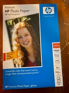 Papel fotográfico HP Premium, sellado, brillo suave de inyección de tinta, 4”x6”, Q1989A, 60 hojas - Imagen 1 de 8