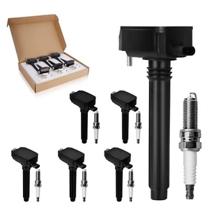 Set of 6 Ignition Coil Pack and Iridium Spark Plug For Dodge Chrysler Jeep UF807 - Picture 1 of 15