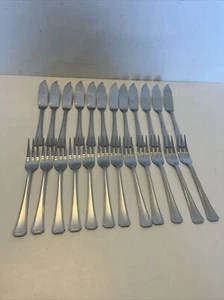 Série De 12 Couteaux Et 12 Fourchettes À Poisson Guy Degrenne En Inox - Imagen 1 de 23
