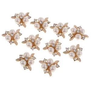 10 Pieces Rhinestone Buttons Ornament for Bridal Headpiece - Picture 1 of 6