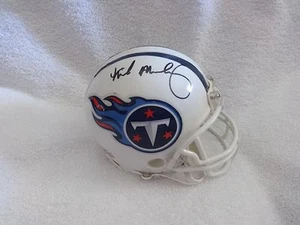 MINI CASCO FIRMADO MIKE MULARKEY TENNESSEE TITANS CON CERTIFICADO DE AUTENTICIDAD - Imagen 1 de 2