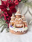 Christmas Candy Cane Sweet Light Up Led Iced Gingerbread Sparkly Cottage House.
